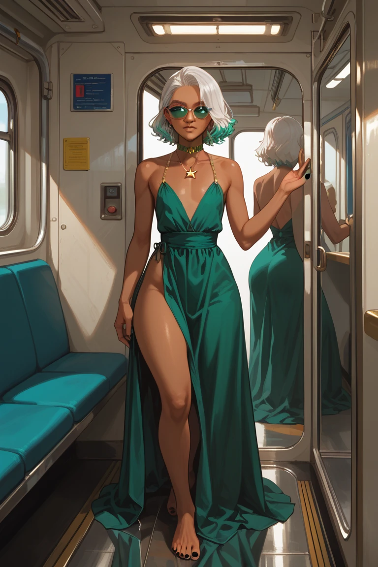 Brazilian, ganguro girl, Two girls, muscular legs, muscular calves, Strong legs, muscular hips, wide thighs, Curvy hips, A full body shot, high-heeled sandals, tights in a net, Stiletto heels, short summer dress, large ring earrings, He really wants to pee, Sitting in a restaurant, Coming soon, wants to pee, desperately wants to pee, wants to urinate, An expression of shame on his face, confusion, Desperation on the face, crying, pinches the crotch with his hand, crumples the hem of the skirt with his hands, Knees clenched together, Tense posture, bites his lower lip, full bladder, terribly wants to go to the toilet, anatomically correct, Realistic,