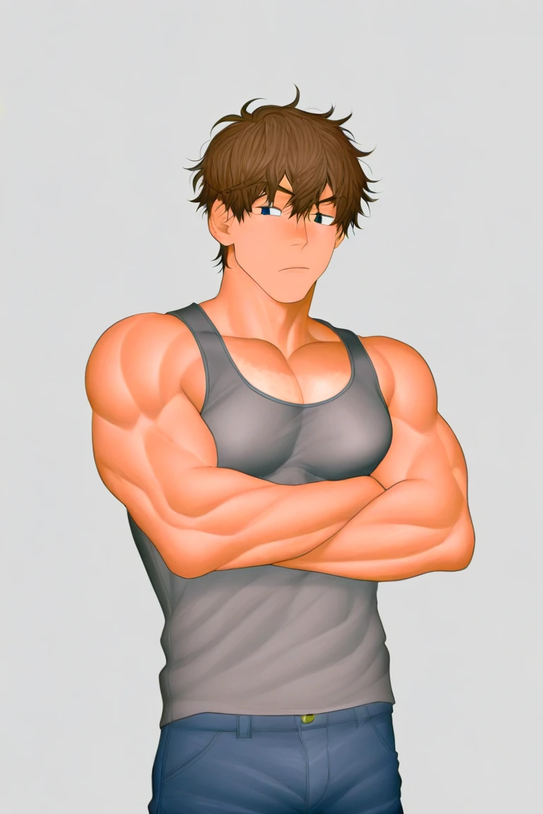 Roy Mustang from Full Metal Alchemist, bodybuilder, shirtless, sexy, abs, big legs, large chest
