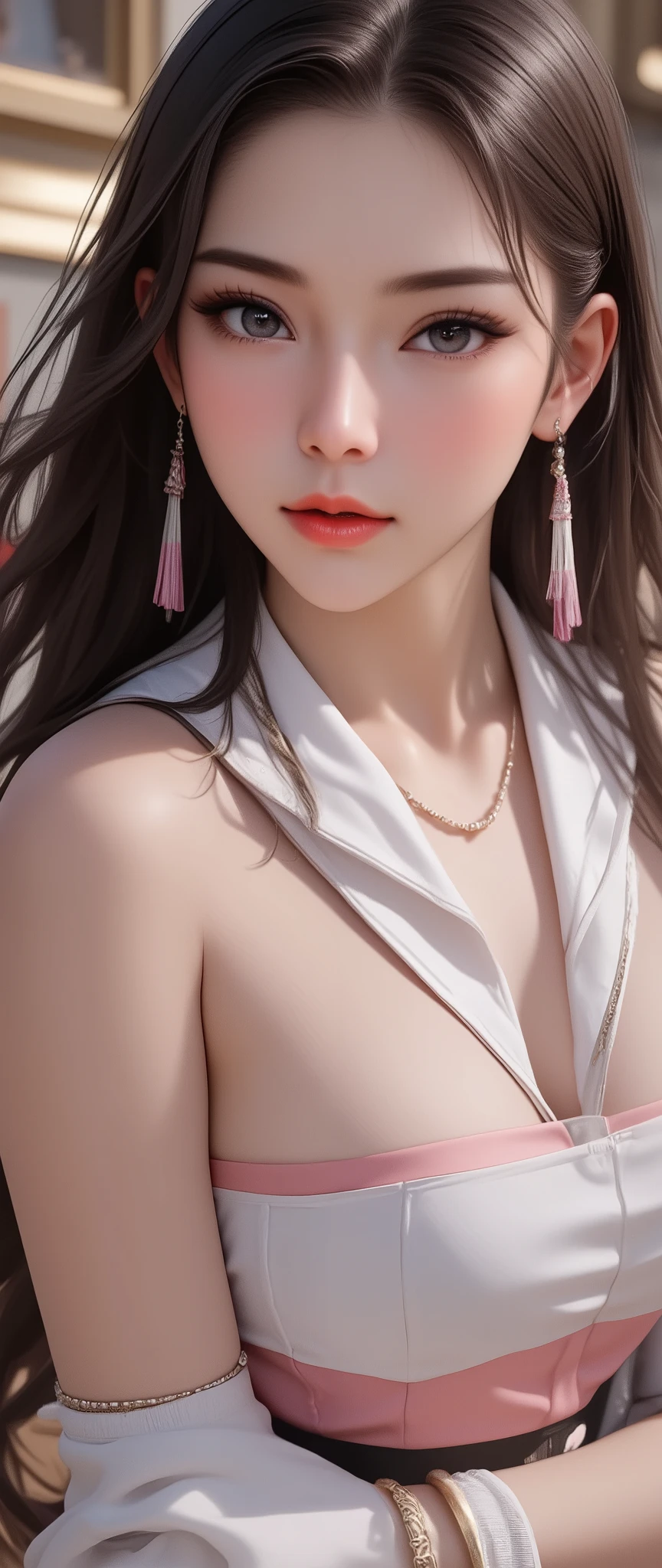 3DCG, Cute latin beauty idols, Cute latin beauty idols, open mouth, mouth drool, open mouth, drooling, heavy breathing, tongues, tongue out, r18, jk,, A striking closeup portrait of a beautiful 18 year old european woman adorned with large, almond shaped light blue eyes and winged eyeliner, long elaborately styled Black hair, she bares flawless porcelain skin. modest pearl earrings, delicate pearl necklace. Her face is seductive with dark dramatic, eyeshadow, light powder makeup, wet red lips, highlighting her sharp features and giving her an intense, enchanting aura of seduction and lust. slim bare shoulders, bare shoulders, cum drools as she gets splattered with more, squirted with kefir, kefir is flowing from her mouth, her face is squirted with kefir, kefir drops on her lips, kefir drops on her chin, kefir drops on her nose, kefir drops on her chest, kefir drops on her hips, (XLabs F.1 Realism LoRA V1), Live-Action, Real, a cute young girl, beautiful Reflective eyes, beautiful detailed lips, extremely Delicate eyes and face, long eyelashes, sensual facial expression, mouth open, (8K HDR masterpiece), Super-detailed textures, NOGIZAKA Face variations, {Platinum Blond|Liquid hair}, Professional photo,face as she orgasms from sexual gratification,Mouth open Facial expressions are,She wants to lick your dick, white milk In mouth, { (from Directly Above) | No Cartoon }., What if Kristina Pimenova (a very beautiful girl) had been a latin idol in her hood? The whole world would agree that she was cute, intricate detailed idol costume, intricate detailed Short white and pink ruffled dress, white knee-highs, Ruffled bangles, ruffled arm rings, scarf, gloves, Headset with pink microphone, In a concert hall, Luxurious staging, professional lighting, high contrast, high saturation.,Natalie R.,Immeasurable Beauty Girl,Angelic Beauty,Attractive Girl,Pretty Girl,Cute Girl,Kawaii Girl,Sensual Girl,Sexy Girl,Hot Girl,luxury style,1girl