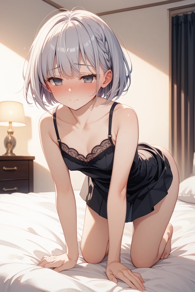 girl、solo、Stunningly beautiful、delicate and detailed、Soft Light、((cute))、Photorealistic、detail、Beautiful Skin、Delicate eyelashes、The cutest little face、Beautiful Skinの露出、Very delicate hair accessory、((Sparkling silver hair))、Half Western and half Eastern、Compact head、Beautiful eyelasheodels for drawing、((Legally young))、((Legal breasts))、Estrus、Put your hands down、Embarrassed、No underwear needed、Naked lifting of the ban、(((Legal Nudity)))、((Legally young body type))、((Legally small breasts))、((Legally young))、((Legal breasts))、No underwear needed、Naked lifting of the ban、(((Legal Nudity)))、(((Legally young body type)))、Legally small breasts、Legally young、Legal breastsチラ、No underwear needed、Naked lifting of the ban、Legal Nudity、(((Legally young body type)))、(((Legally small breasts)))、(((Legally young)))、Legal breasts、No underwear needed、Naked lifting of the ban、Legal Nudity、Legally young body type、Legally small breasts、Legally young、Legal breasts、Colorful、Soft rays of light、Not too long、((Non-indicative prohibition))、torso、Upper Body、((Smile))、((upright))、((Legal Lolita))、((Maid))、((Devoted Sexual Service))、((Legal sexual services))、((Short Hair))