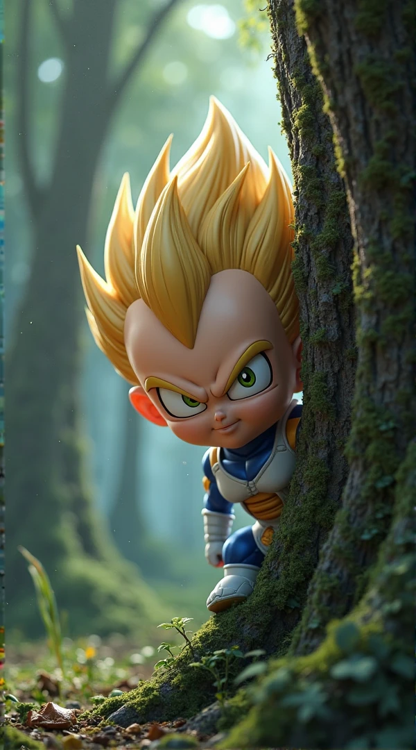 (masterpiece, best quality), intricate details, 8k, artstation, wallpaper, official art, splash art, storm in background, sharp focus, 1boy, (photorealistic:1.2) (bokeh) (best quality) (detailed skin:1.3) (intricate details) (8k) (detailed eyes) (sharp focus) son goku, angry, battle damage, blonde hair, blue sash, clenched teeth, furious, green eyes, male focus, muscular, muscular male, pectorals, sash, solo, spiked hair, super saiyan, super saiyan 1, teeth, topless male, torn clothes, wristband,<lora:blindbox_v1_mix:1>full body, chibi <lora:son_goku_offset:0.9>
