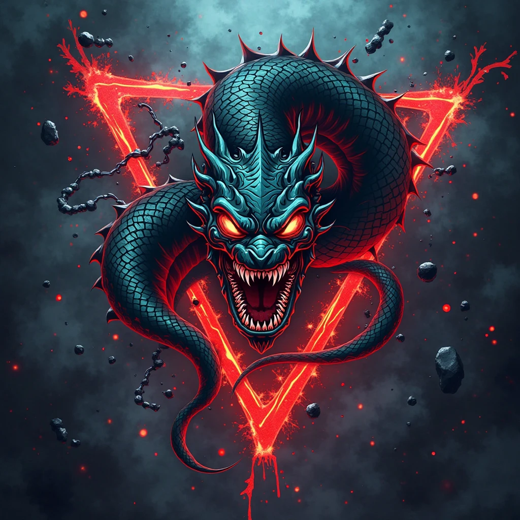 Tik Tok logo circle where it reflects skull dragon with the word sensey family and also that says Master Sensey