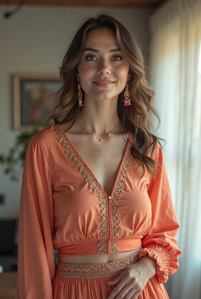 Half-length glamour portrait, nikon D850, f1.6 lens, 200mm, DSLR, 22 Megapixels, (((Botanical garden scene))), shot of a stunning 20 years old portuguese girl, (smile:1.4), (wearing Coral Velvet slit maxi dress with sweetheart neckline:1.6), ((seductive pose)), hot girl, (((big natural breasts))), (((brown ponytail hair))), (small girl), symmetrical face, photorealistic, photography, (bright natural lighting), gorgeous, deep cleavage, (masterpiece), best quality, high resolution, extremely detailed, cinematic lighting, (((very narrow waist))), rich colors, hyper realistic, lifelike texture, ((jewelry)), (((She has beautiful hands and wears rings))), (bracelet), (necklace), (ankle chain), (nail polish) (earrings), Fuji Superia 200, 8k

