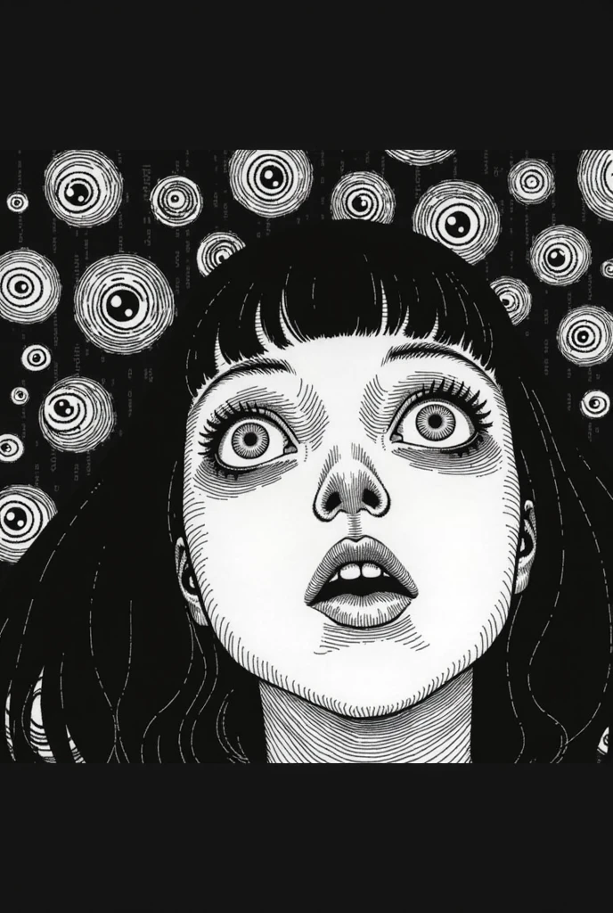 wallpaper、Swirl、Many eyes、Painting:Junji Ito
