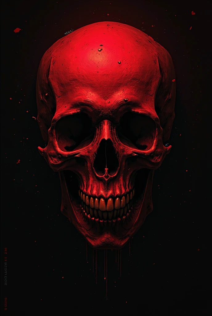Mexican skull evil fire red