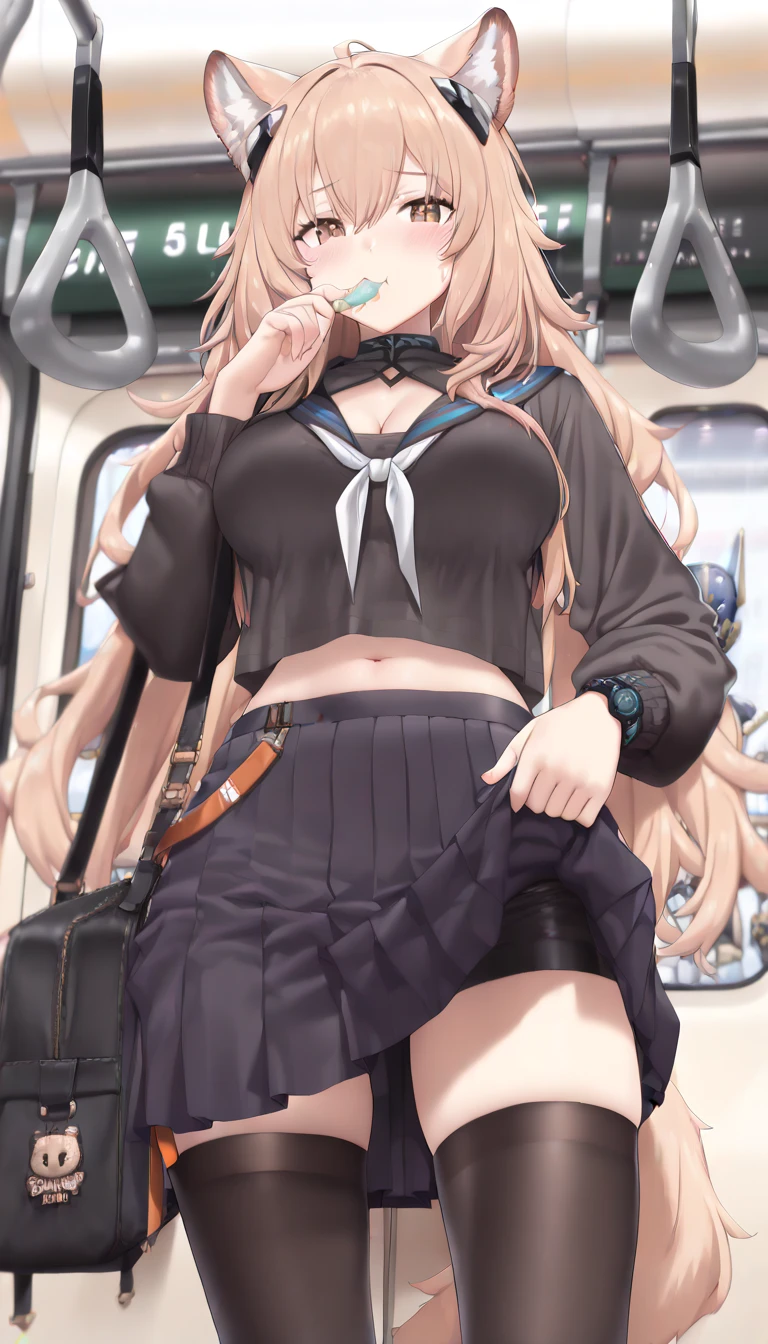 masterpiece, best quality, skirt, bag, jacket, socks, looking at viewer,plaid, blazer, brown hair, plaid skirt,(white socks:1.8),(thigh-high socks:1.8),long sleeves, bangs, open clothes, open jacket, bow, brown eyes, pleated skirt, bowtie, day, long hair, bush, red bow, kneehighs, shirt, sleeves past wrists, backpack,, red bowtie,(beige jacket:1.8), school bag,(brown skirt:1.8), blurry, collared shirt, miniskirt, white shirt, cardigan, grass, sweater, light smile, (Illustration:0.8),(Fully exposed panties:1.8)、(1 girl standing:1.5),nsrf,grabbing another's ass,short stature,(orgasm:0.8), BREAK lotr of people,(crowded train:1.8),(rush hour train:1.8),(man with office suit:1.7),BREAK (turn up the skirt:1.7),(shirt lift:1.7),(bra lift:1.8),(open the front of the shirt:1.5), (nipples:1.2), (chikan:1.9),(vaginal sex:1.5), (frying hands:1.1), (fresher:1.5),(16 years old:1.6),(curvy:1.5),(zettai ryouiki:1.8),(cute panties:1.8),(white panties:1.8),(pink panties:1.1),(white bra:1.8), (turn up the brassiere:1.7), (misaligned brassiere:1.5),breast slip,breasts out, BREAK breasta_on_glass,povbrestgrab,(panties shot:1.5),(up skirt:1.5), grabbing another's breast,close contact with men,cohesive,(train:1.7), (surprised),(nose blush),(open clothes:1.3),(disordered shirt:1.1),(undressing:1.5), BREAK (from below:1.8),(cowboy shot:1.9),(dynamic angle:1.8),looking down,(spread legs:1.5),BREAK