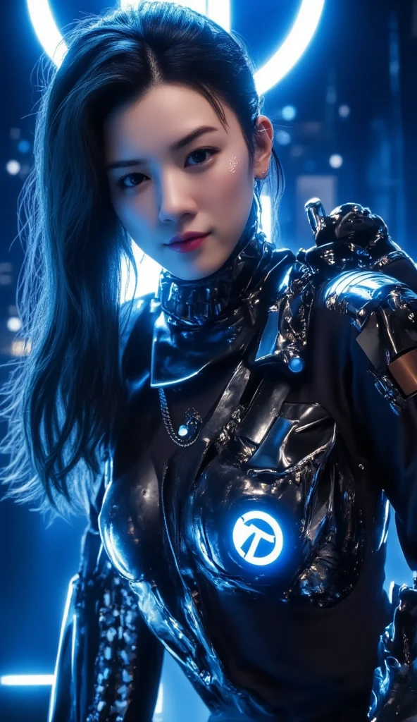 (realistic、Like a photograph、live action、8k, Photoreal, RAW photo, best image quality: 1.4), Single-lens reflex camera、RAW photo, highest quality, realistic, Highly detailed CG Unity 8k wallpaper, Depth of written boundary, cinematic light, Lens flare, ray tracing, From above:1.2、realistic background、(black suit:1.4、hot pants:1.35、Clothes that fit the skin:1.3)、((super dense skin))、 1 female,beautiful japanese woman、Space Detective、future police、SF:1.3、cool beauty、((full body shot:1.5)、big breasts:1.2、cleavage:1.1)、avert your eyes、super detail face、random hairstyle:1.2、i like the style、long hair、Snazzy、Super detailed、pay attention to details、long hair、hair arrangement、raised hair、wearing high heels、beautiful detailed earrings、necklace、perfect costume、(white skin)、(I can see the whole body)、beautiful feet、Background of detailed expression、Standing in the near future world、cyber city、future city