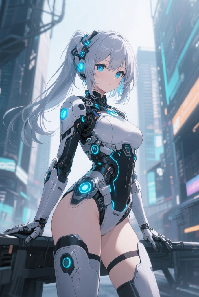 ((highest quality)),(ultra high resolution),(Super detailed),(detailed description),((best CG)),(best work of art),super precision art,great drawing art,(Sci-fi art with precise details:1.5), (One female robot:1.6),(beautiful and well-shaped face:1.5),((A complex mechanical body with intricate details:1.5)),(Luminous body embedded in the body:1.7), action scene:1.5,(dynamic pose:1.8),(her arm is transformed into a gun:1.7)