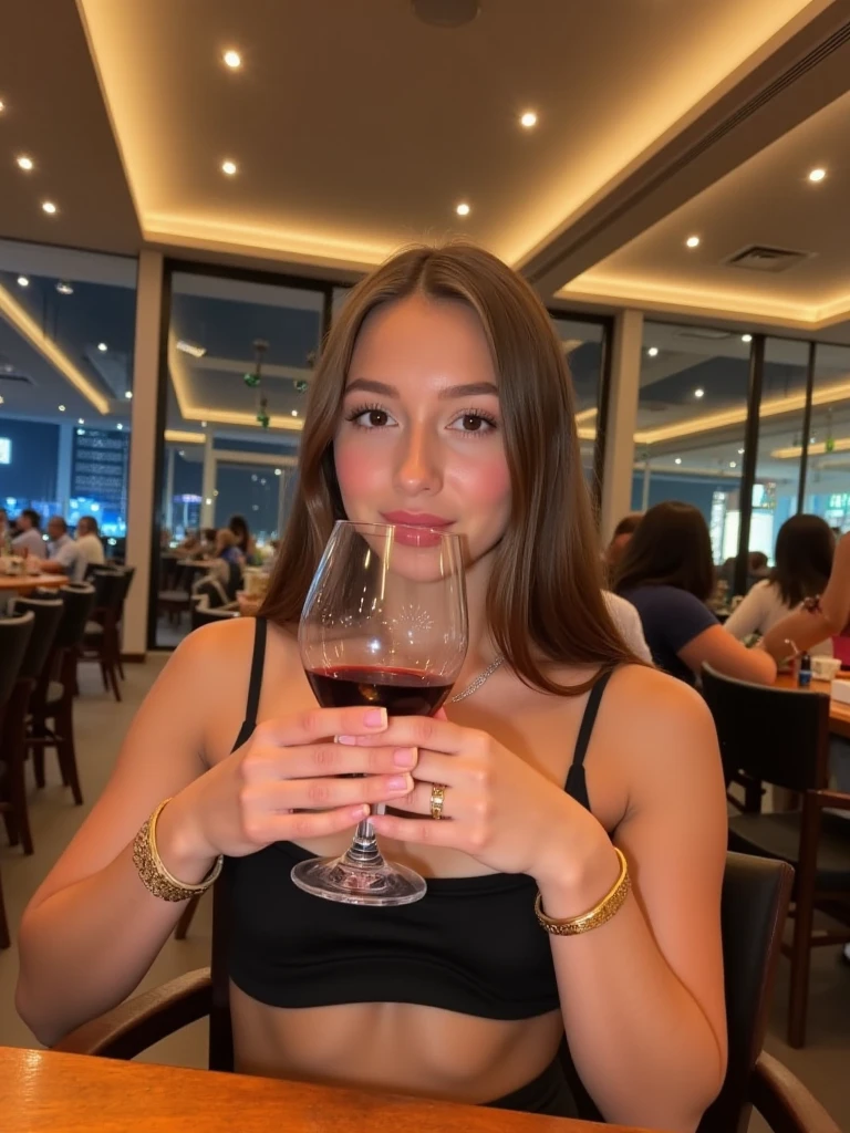 8K Huîtres dans une assiette, Belle brune sur une terrasse de restaurant au bord de la mer, huîtres dans une assiette, Canapé, hiver, Nuit, Détails, photographié par un iPhone14, Réaliste