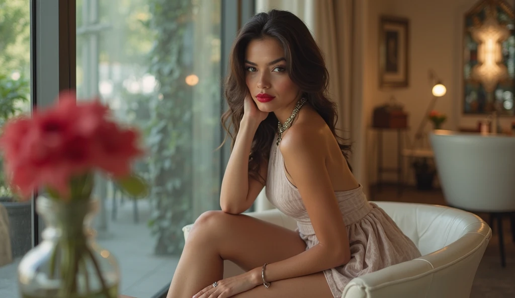 1 female、(super beautiful)、(beautiful face:1.5)、(detailed face)、thin abs、(Sidewalk with a busy road:1.2)、squat、troubled expression、body facing the camera、(The shape of a woman&#39;s genitals is clearly visible)、facing forward、 (red dress:1.5)、(M-shaped spread legs:1.5)、(pee with your legs wide open:1.5)、(white panties:1.5)、(barefoot:1.4)、(wearing stiletto heels)、angle from below、(At SFW:1.1)