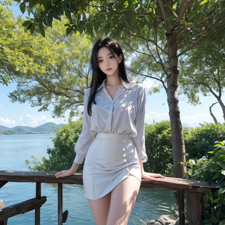 8k,Girl,Sunlight,,in the river
