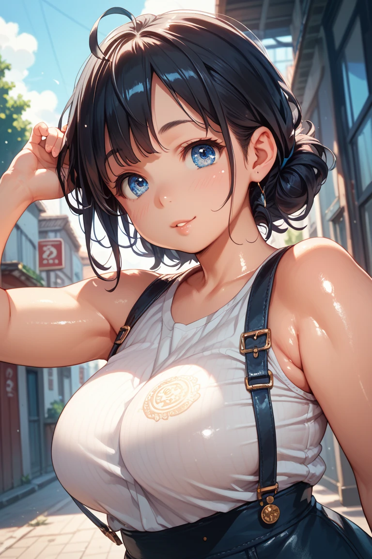 (8k, RAW Photos,highest quality, High resolution:1.1), (Surreal:1.4),(full nude:1.3),The Beauty of Japan、(((Close-up of face)))、(View here)、full nude、Erect nipples、(Bright smile)、White teeth, ((shirt lift:1.6)),straight hair, bob cut, blunt bangs, silky hair, Platinum Hair, hair clip, hair band, hair ribbon, one-length haircut, ducktail, outward curled hair, French twist hair, twintails, side ponytail, single braid, wavy hair, bangs pinned back,(topless:1.3), 