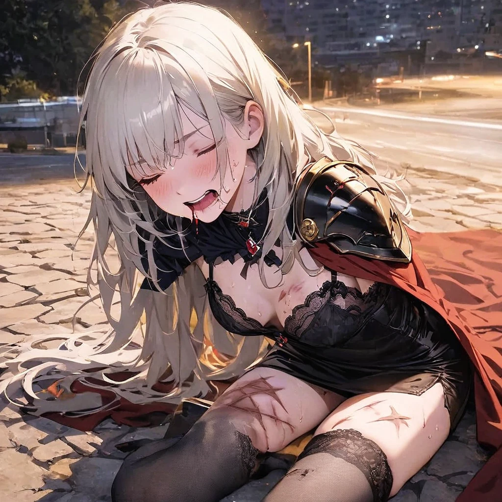 master part, altamente detalhado, melhor qualidade, ultra high-resolution, 1girl, Chifres, cabelos longos, Olhando para o Viewer, medium breasts, ao ar livre, power (chain saw man), dia, cowboy shot, corar, sorrir, gravata preta, Jaqueta azul, Pants, demon horns, pupilas em forma de cruz, camisa de gola, cabelo entre os olhos, black pant, (fora do ombro:1.artificialmente_Desabotoada:1.2), camisa branca, master piece, best quality, furry Loli, 14 years old, Only, exhibition, Squirting, showing ass, showing ass, Darjeeling, big breasts, (Well Dressed, White Thighs:1.2), Inside, bed, NSFW, opening pussy, Pussy squirt, pussy cum, her body is full of cum, she is cumming, horny face, very excited, hands opening her pussy, inside of her pussy all cum, young face, raped, clothes torn, she is trapped,