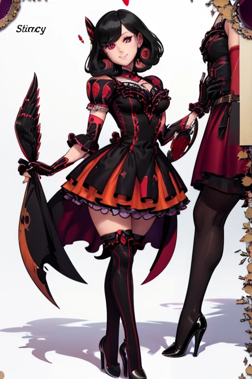 best quality, masterpiece, character sheet, skull girl