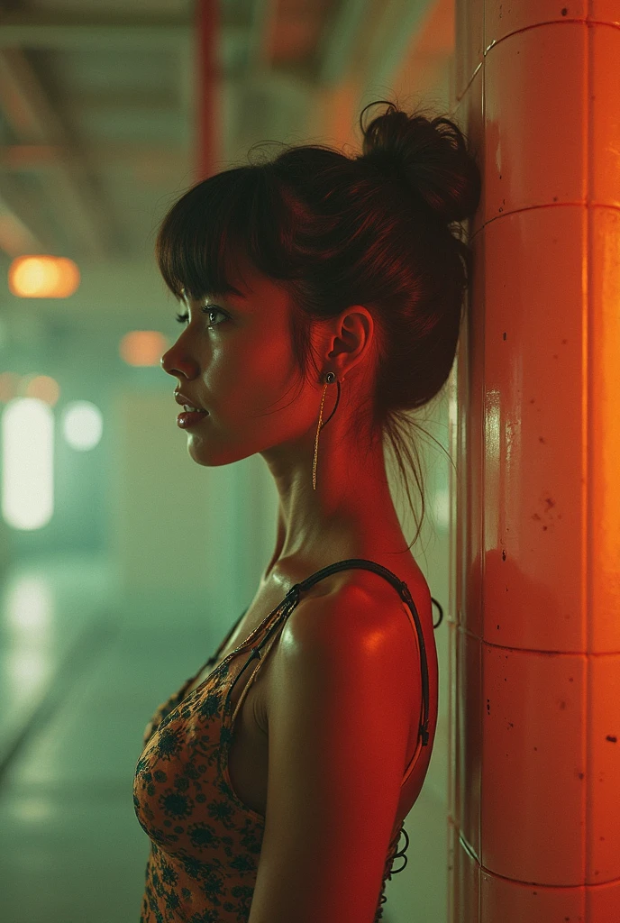 A candid shot on the street, (behind a glass shot:1.5), (best quality:1.5), japanese, 1man, 1girl, 35y a man in casual cloth with short black hair, 25y sweet and chubby girl in pink slipdress and sneakers, take a photo couple in a telephone booth, a man carrying a girl thighs with his arms then giving sex kiss, she has messy mid long bang hair, (lifting posing:1.3), real couple, (having sex:1.3), 120 film looks, (neon light reflection in glass surface:1.3), ambient lighting, night, (rainy outside:1.2), detailed face and eyes, detailed nose and lips, very highly detailed, surreal view, (sharp focus:1.3), shot by mamiya analog film, (aesthetic photography:1.3), (dynamic wide angle:1.3)