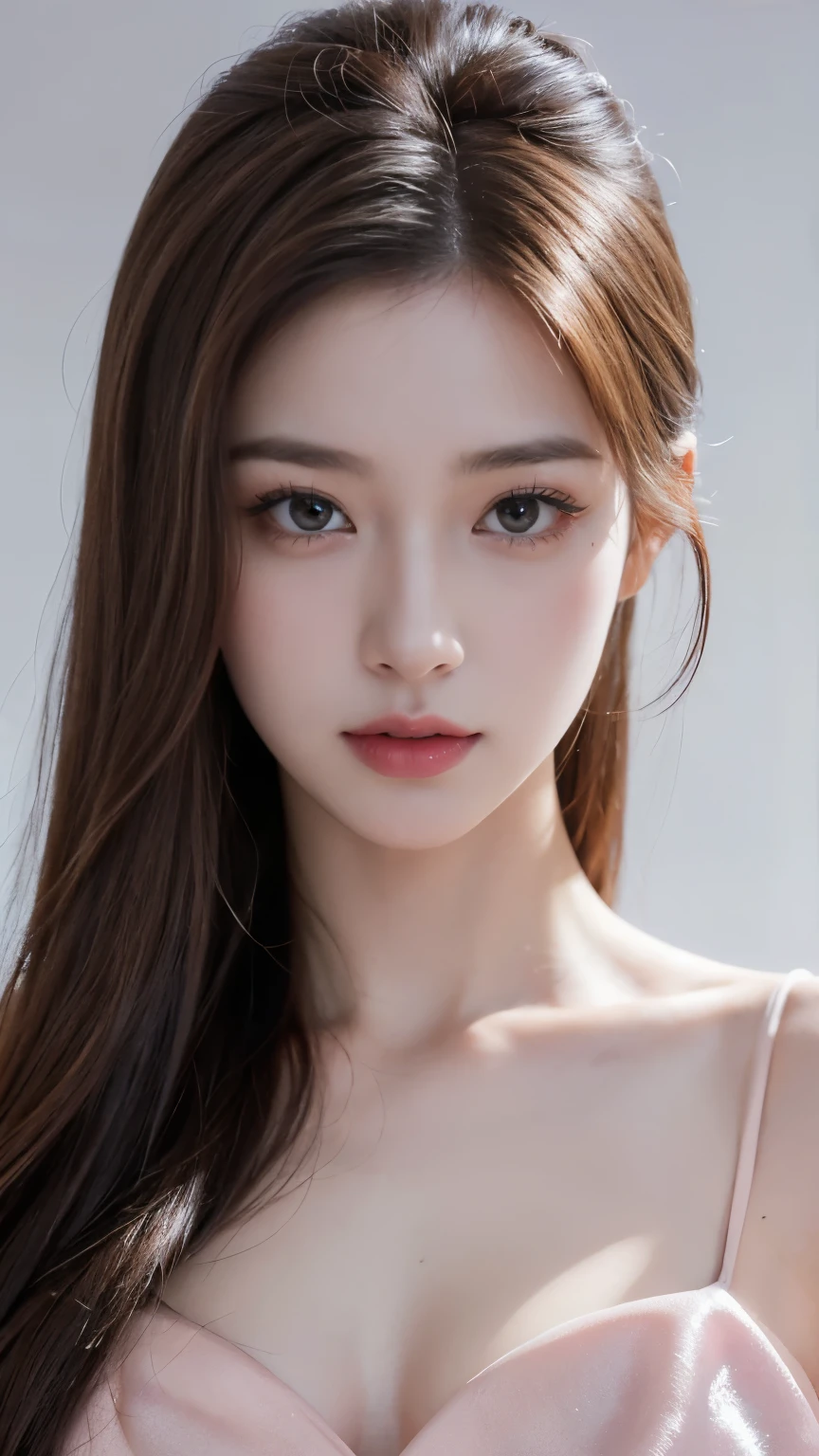 (lifelike, high resolution:1.3), 1 girl with perfect figure, The face shape and eyes are super delicate,long hair, random color tank top:1.2, short jeans, Big Bubu,Baogou