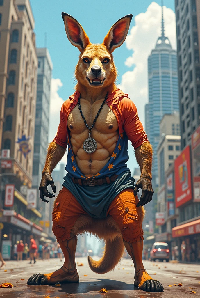 RAW photo, Animal, portrait photo of [Man:Lion:1], Rocket the Racoon from "Guardian of the galaxy" movies, Humanoid creatures in clothes, at the market, face, 8K  UHD, Digital SLR, Soft lighting, High quality, filmgrain, Fujifilm XT3