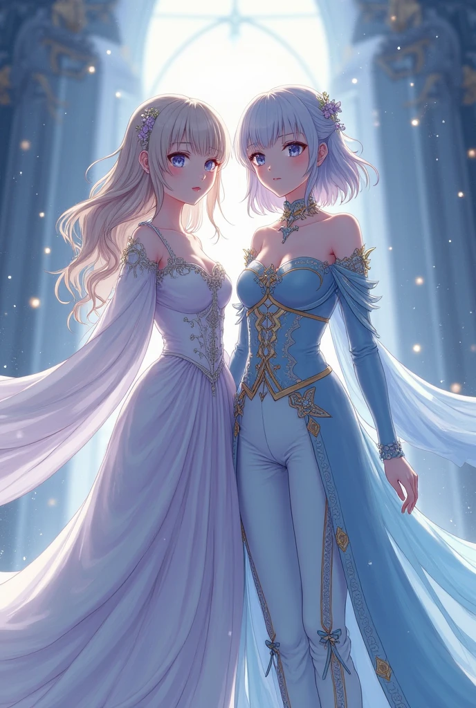 ((best quality,masterpiece,Extremely complex and exquisite details,There is only one beautiful girl with long white straight hair and blue eyes,Smile,long skirt)),(Exquisite light blue and white clothing,Beautiful bright and exquisite ancient style white castle architectural background),(correct anatomy,exquisite face),(Exquisite fantasy dream style,Snow,Falling Flowers,The great outdoors),Sitting