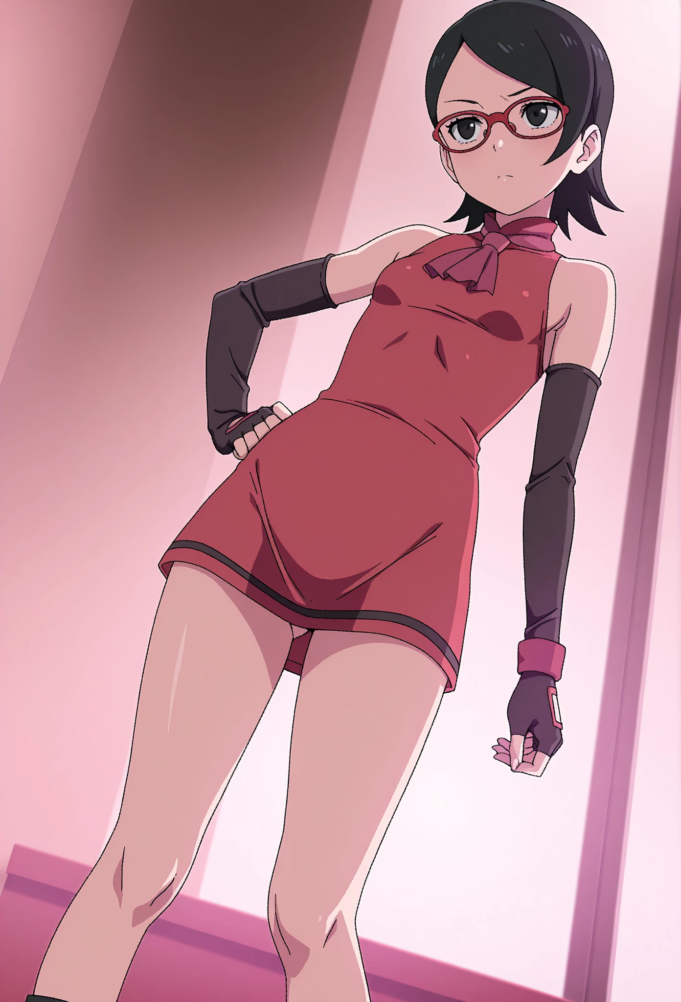 Female ninja、being thin、Raise one leg high like a ballet dancer、A woman who seduces by sticking out her crotch、A dark-haired、Sexy cartoons、、comic book style