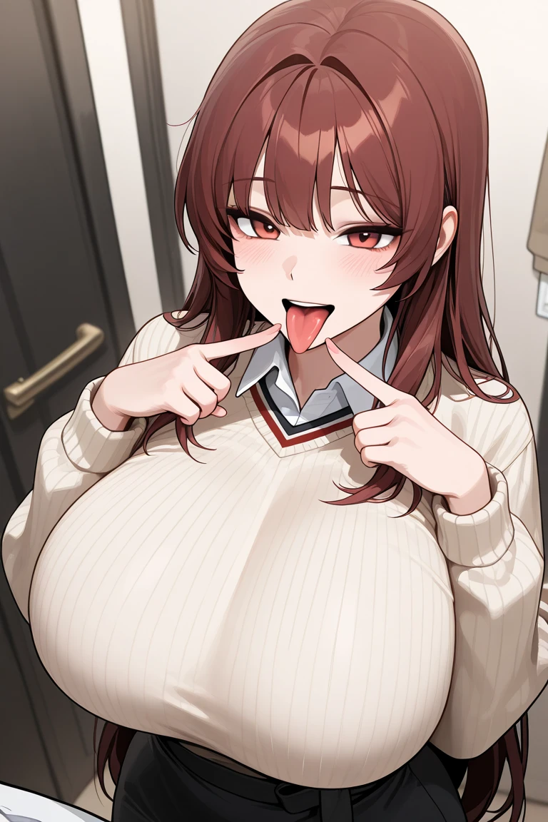 best quality slave big breasts smile sweater prostitute 