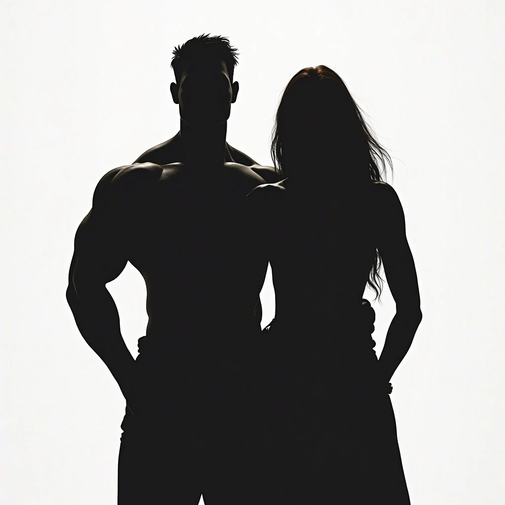 Create a turquoise background image for a Spartan-themed Gym advertising video cover, including two silhouettes, one male and one female