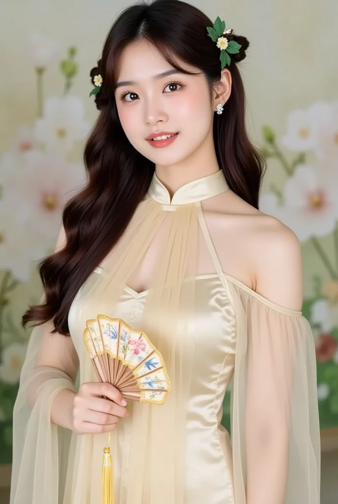 (((best quality))),(((ultra detailed))),(((masterpiece))),illustration,((1 beautiful girl,solo)),(shoulder-length straight bob:0.8),((slim,thin)),((small breasts,flat chest)),delicate face, twinkling eyes,(flowing osmanthus flower dress:1.3),(slender legs:1.2),(stockings:1.3),(sitting on a stool:1.3),fair complexion,(bustling market:1.3),(stall full of mooncakes:1.3),curiosity,delight,promotional,haggling,intricate patterns,Mid-Autumn Festival atmosphere, flaky, smile, sweet, fragrant filling, delightful contrast, salty exterior, eyes widen, pleasure, exploring,excitement, box, joyful anticipation, festive spirit, vibrant atmosphere, enchanting appearance, lively scene, captivating, timeless image,(outdoor:1.2),(bright sunshine:1.3),(day scene:1.3),((from front,upper body)),(surrounded by crowded crowds:1.3)
