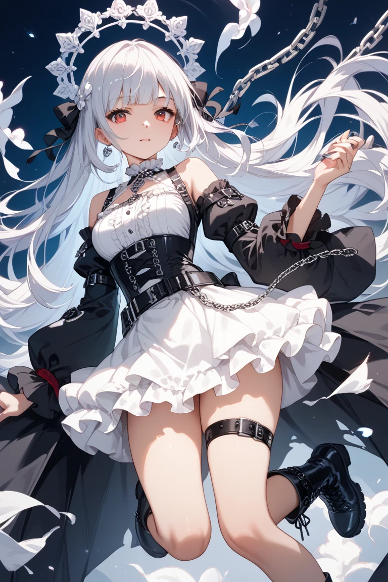 1girl,large breasts,standing,hand on hip, evil smile, black_gloves,hallway, 
eugendress,