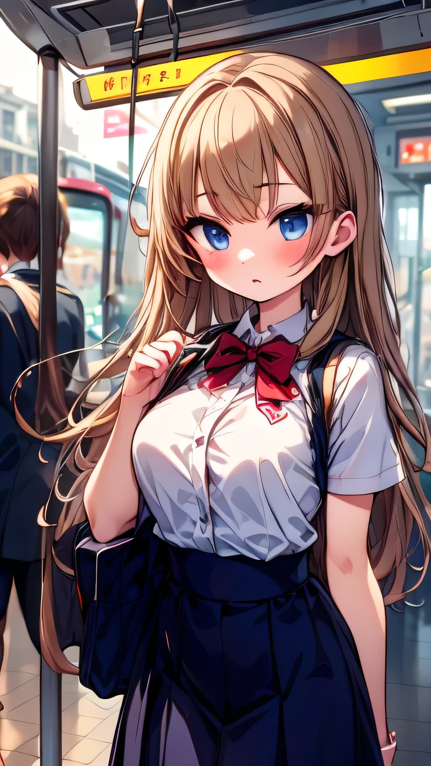 1 girl subway Tram Commuting school uniform Fully booked