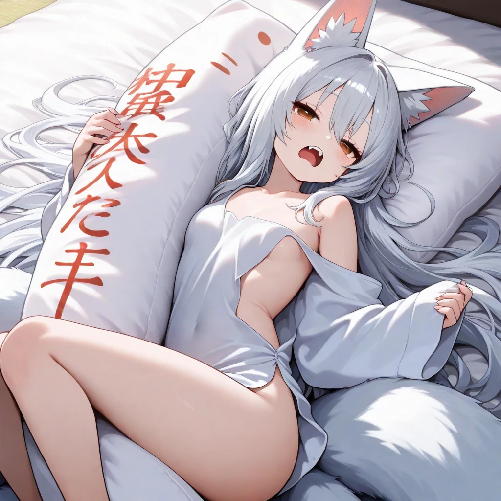 Verywhiteskin,naked,cats ears,bed