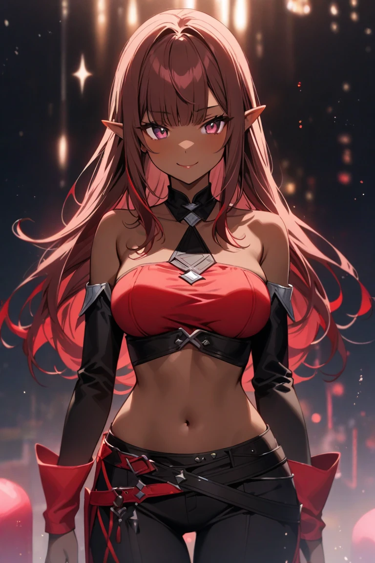 (Top resolution、Distinct_image)top-quality、A girl、masterpiece、highly detailed, half body, Semi-realistic、red eyes 、18year old, dark red hair,young 、Exquisite facial features、Facial features ,variation potrait, long hairstyles, teenage, cool , cold sharp eyes, An expression of despair., lifeless eyes, blood on face and clothes, , {Very detailed 8k CG unit wallpaper}, Handsome, solo, female, vampires, bloody, a glass of blood , luxury dress, dark cloak, Gothic, elf ears , loyalty