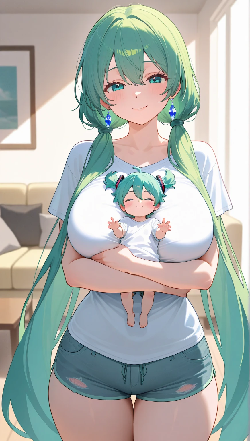 score_9, score_8_up, score_7_up, score_6_up, score_5_up, score_4_up, (source_anime), 2girls,Kobayashi-san Chi no Maid Dragon, (Kanna Kamui, horns, short hair, kid , small breasts, {sucking breasts}), (lucoa, long hair, massive breasts, Inverted nipples,), yuri, age difference, giant size difference, breast sucking, far, full body, breast milk, Horn