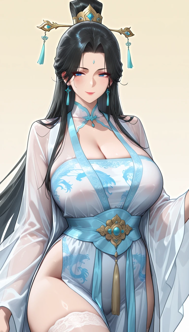 1 Girl,(Upper Body:1.3) , Hair accessories, , Very long hair,, ,,(Extremely detailed CG unity 8k wallpaper,, High resolution, more details, Highly rated:1.2),(Pretty Face,beautiful eyes:1.2), ,(Huge breasts,Very long legs, Pale skin:1.3(((Large Breasts、Breast sagging、Low-cut，Cleavage ，Wide hips,)))((Long legs)),Hourglass figure)) ), thin body,shiny skin,Slim waist,,(Put your hands behind your head,,, , :1.35),,,,,(Hanfu-song, Hanfu, Song Theme, Drawstring, Pipe top,,,,,,,,:1) ,(, ,:1.2) ,,(,,:1.2)   