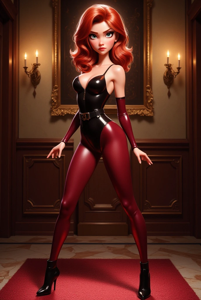 1girl, woman, (rusty Hexatron:1.3) catgirl, full body, [:seductive, skimpy costume design,:0.2], bombshell hair, light copper hair, Finger Waves, soft body, wide hips, narrow waist, large breasts, caucasian<lora:EnvyEnhanceXL01:1>