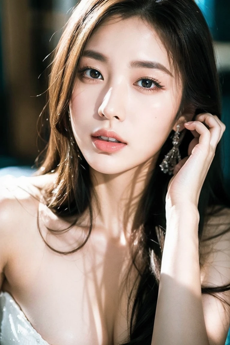 Dark brown hair、Light brown eyes、Japanese actress、 Lady、I am about 40 years old..、(Intricate details:1.2)、(Which one is on top??:1.4)、 (Ultra-high resolution:1.2)、Ultra-high resolution、(Finely tuned)、(Detailed facial features)、Hmph、8K resolution、D cup size breasts、Long Hair、Blocks sunlight and shade、A balcony with a resort feel、Pink flowers are decorated in the background、Pink flowers blooming in a resort area、Decorate your ears with deep pink flowers、white wall、white floor、Full body photo、Head to toe shot、Beautiful legs、white One piece with a wide open back、Blackpink Jenny 私 took this photo with the image of、Beautiful legs、she, Fashion Hub, Extreme Detail, Very detailed, Realistic, Hourglass-shaped body, Obscene pose、Lift your chin a little、Please open your mouth a little、Poses that make you feel weak、Are crying、Deep sorrow、Looking into the camera、