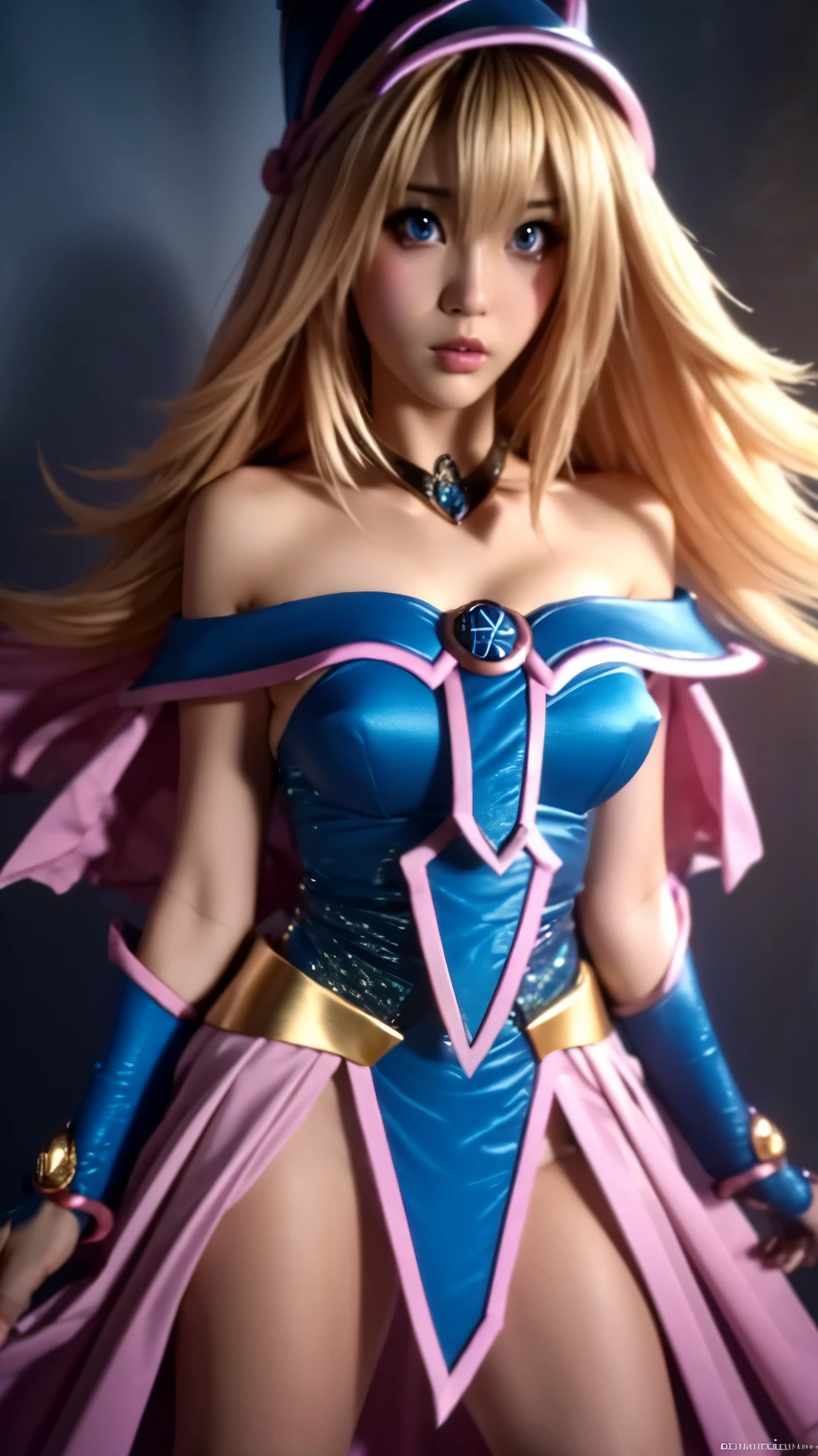 Dark Magician Girl, mysterious magical background , mysterious magical background ,Mini Skirt、white panties、 sensual poses, dark heart in the air , detailed face, Beautiful Tongue, fellatio face、detailed eyes, detailed lips, Magnificent jeweled armor , Shining Magical Energy, dramatic lighting, cinematic composition with airy lighting sliding off, perfect for fantasy art style, subdued color scheme, dramatic shadow , Ethereal vibe, photorealistic render, high resolution, Highest Quality, masterpiece, realistic, ((cute face)), Japanese idols,Big Breasts, night , Looking into the Distance, face focus