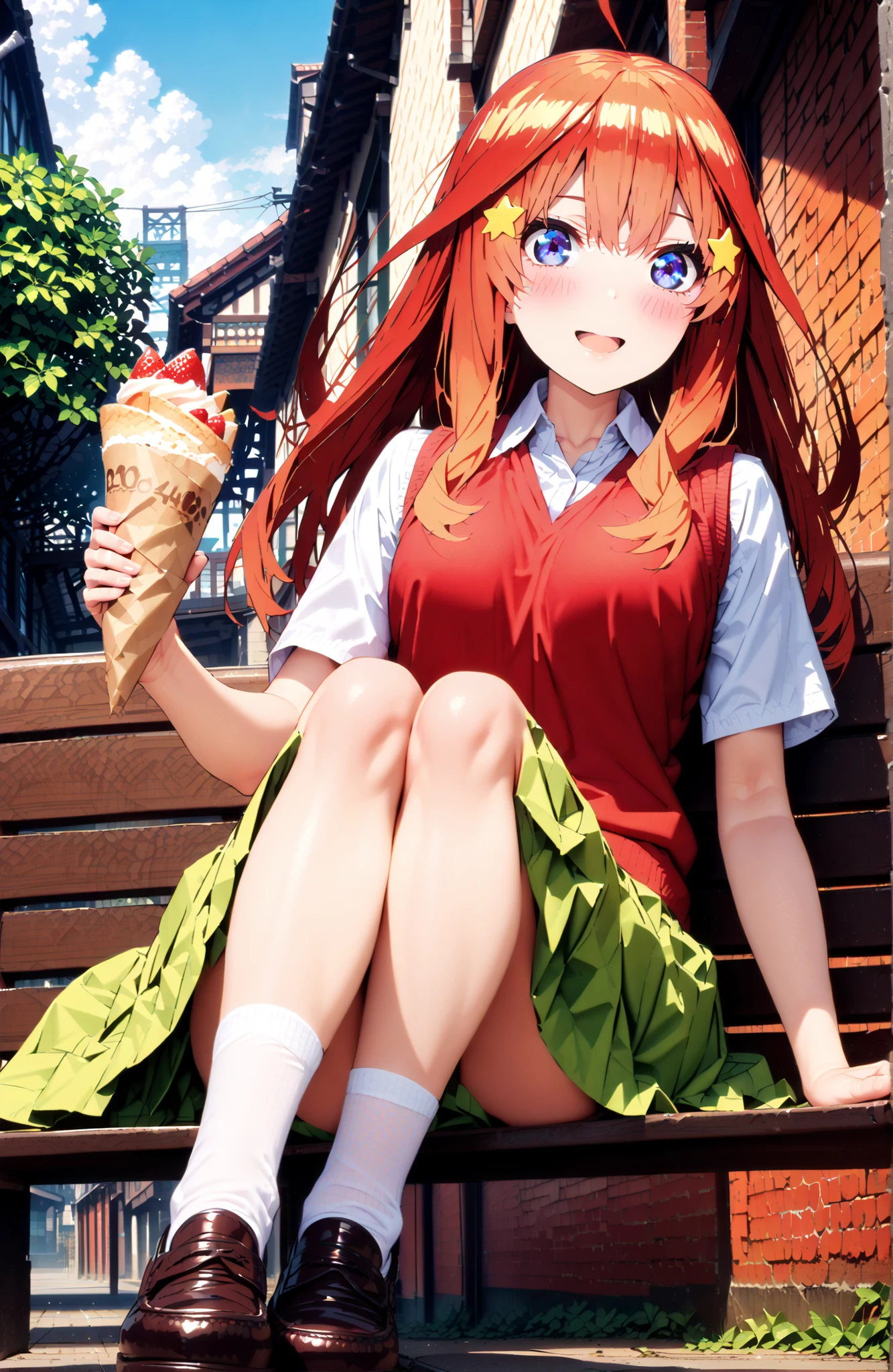 Girl holding socks and carrots in both hands