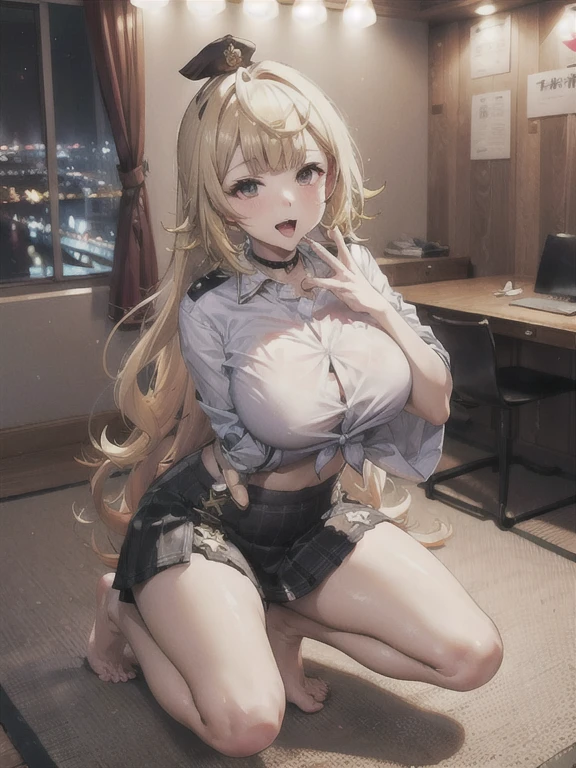 blonde long hair big boobs pink nipples very short pants white horny face long socks necklace letter t selfie with iphone sky blue eyes 1 girl