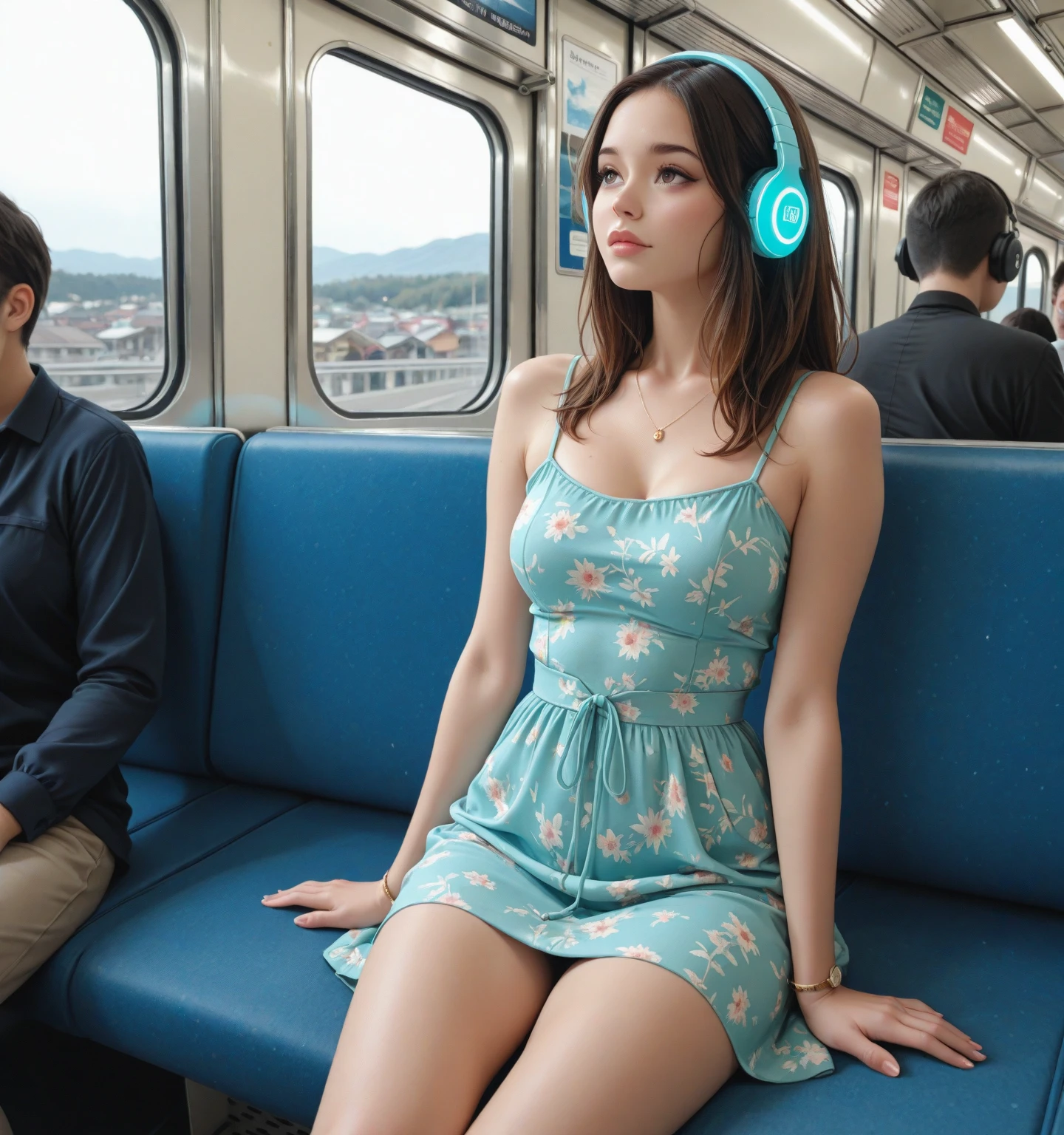 (8K、highest quality、masterpiece:1.2)、(realistic、Photoreal:1.37)、super realism、Super detailed、surrealism、(((((1 robot girl)))))、cute、alone、(redness of the nose)、(laughter:1.15)、beautiful eyes、Big eyes、(length:1.2)、floating hair nova frog style、realistic skin texture、brown hair、Machine body、cable、equipment、mirror sphere、cyber punk、butt、backwards、Transfer attitude、T-back、((countless soap bubbles))、evening、Speculum、anatomically correct human shape、sexy、cableコード、microchip、Analog Instruments、(((Inside the spaceship)))、monitor、warm colors、2001: space travel、Space 1999、(((Outer Spaces Seen Outside the Window)))、cutebutt、cute太もも、big breasts、inside of spaceship、high leg bikini、V-cut bikini、nude、nipple、