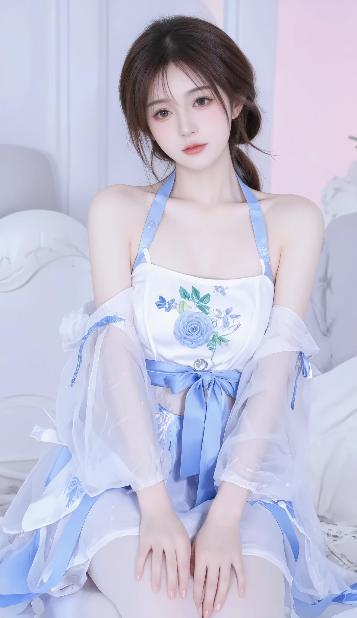 masterpiece, 1girl in, 独奏, Luminous Eyes, white panties, Land Wear,Land Track,masterpiece, top-quality, realisitic, ultra-detailliert, blue-sky, (extremely delicate and beautiful work), ((masuter piece)), (Best Quality), glamor body, One lady, 20yr old, (Wearing land clothes:1.5), (Taut), (Sexually aroused face:1.4), ( Shoulder cut hair,(Fair skin:1.2), Bright lighting, Natural lighting, Realistic lighting, Lovely lips、delicated face、(realisitic、Photo_Realistic:1.4)、((top-quality、masterpiece:1.3))、20yr old、((Brown hair))