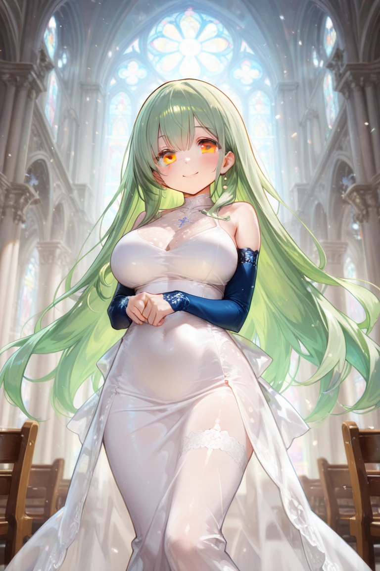 ultra-detailed, masterpiece, perfect anatomy, Precise, High Quality, best quality, high resolution, (beautiful detailed eyes:1.8), (1 lady:1), 24 old, extra long hair,(bangs:1.4), (hair between eyes:1.5),wavy hair,(green hair:1.4), (large breast:1.4), (crossed bangs:1.2) , hairs between eyes,(nun:1.4),  (embarrassed,blush:1.5), light leaks, ancient church, stained glass, (boy:1.4), (nipples:1.3), (squatting cowgirl position:1.5), (sex:1.6), vaginal, pov, breasts out, pussy, (large penis:1.3), (closing eyes:1.6) ,nsfw,(ecstasy:1.3) ,(slut:1.2),(vulgarity:1.3),(fucked silly:1.1),(steam:1.1),(wet:0.8),(trembling:1.6),(tears:0.7) ,(drooling:0.6),(sweat:1.0), open mouth, (closed eyes:1.5), wince,(orgasm:1.5),awaiting tongue ,(parted lips:1.3),(feeling weak:1.5), (saliva:1.4)