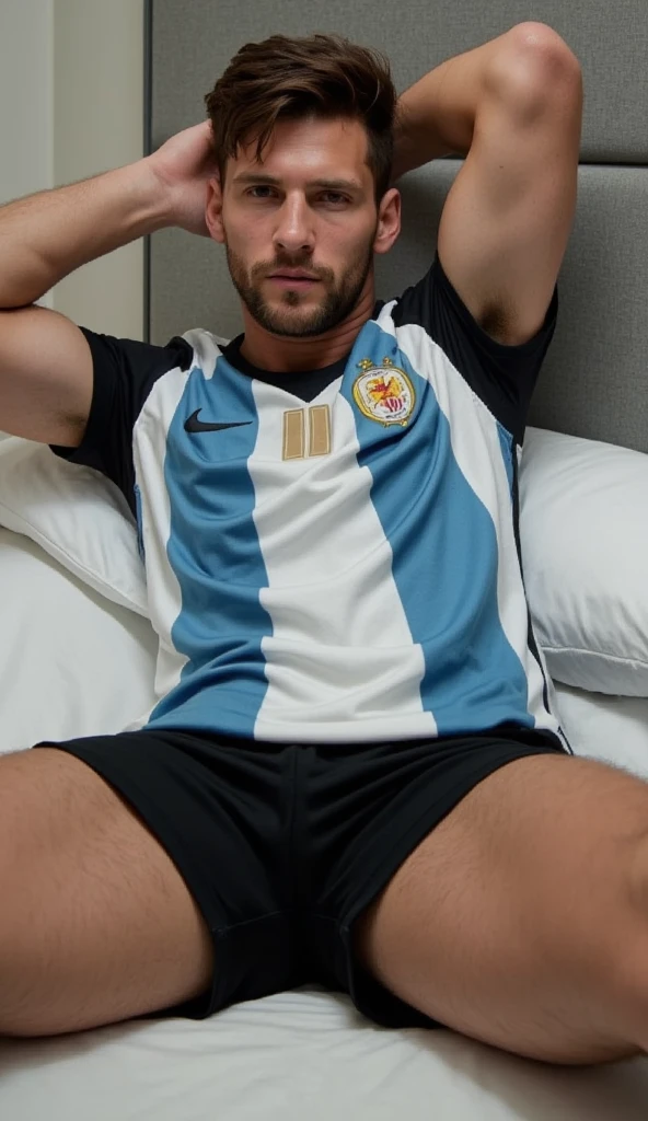 Man with the Argentina shirt and without pants sleeping
