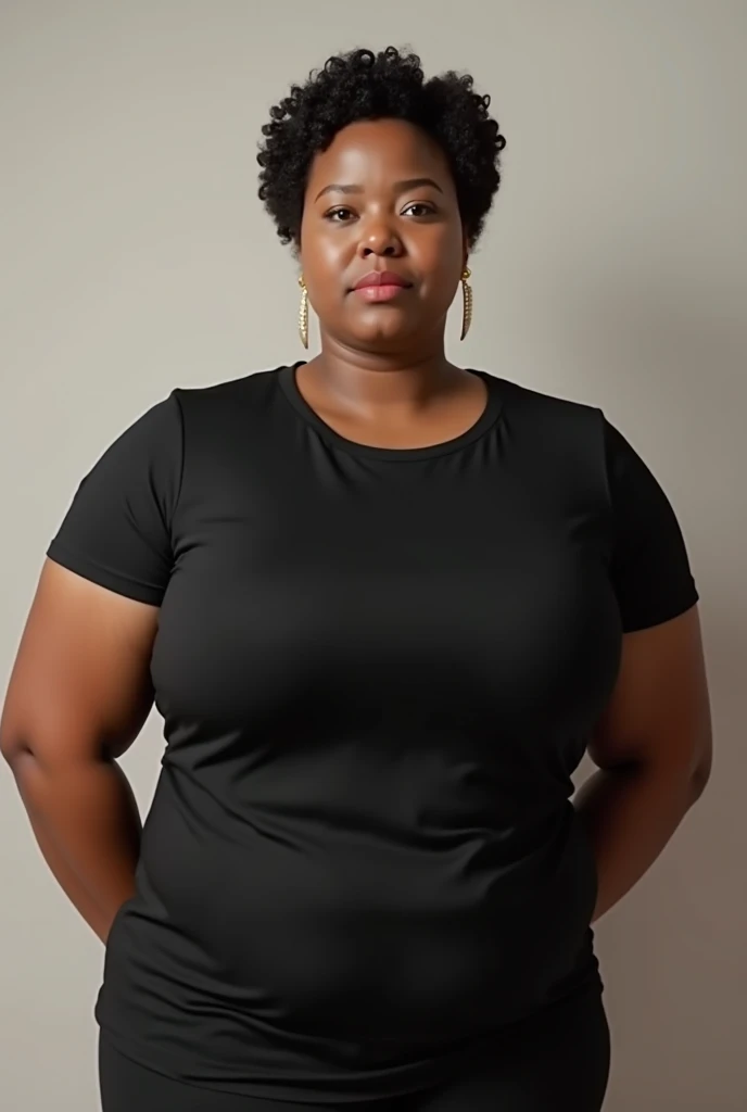 there is a woman with a tattoo on her arm and a black top, 30-year-old woman from cuba, she is wearing a black tank top, malika favre, photo of a black woman, a portrait of a plump woman, tight black tanktop, full face and body portrait, half body portrait of juliana and A man with a beard on face hold this womans chest  
