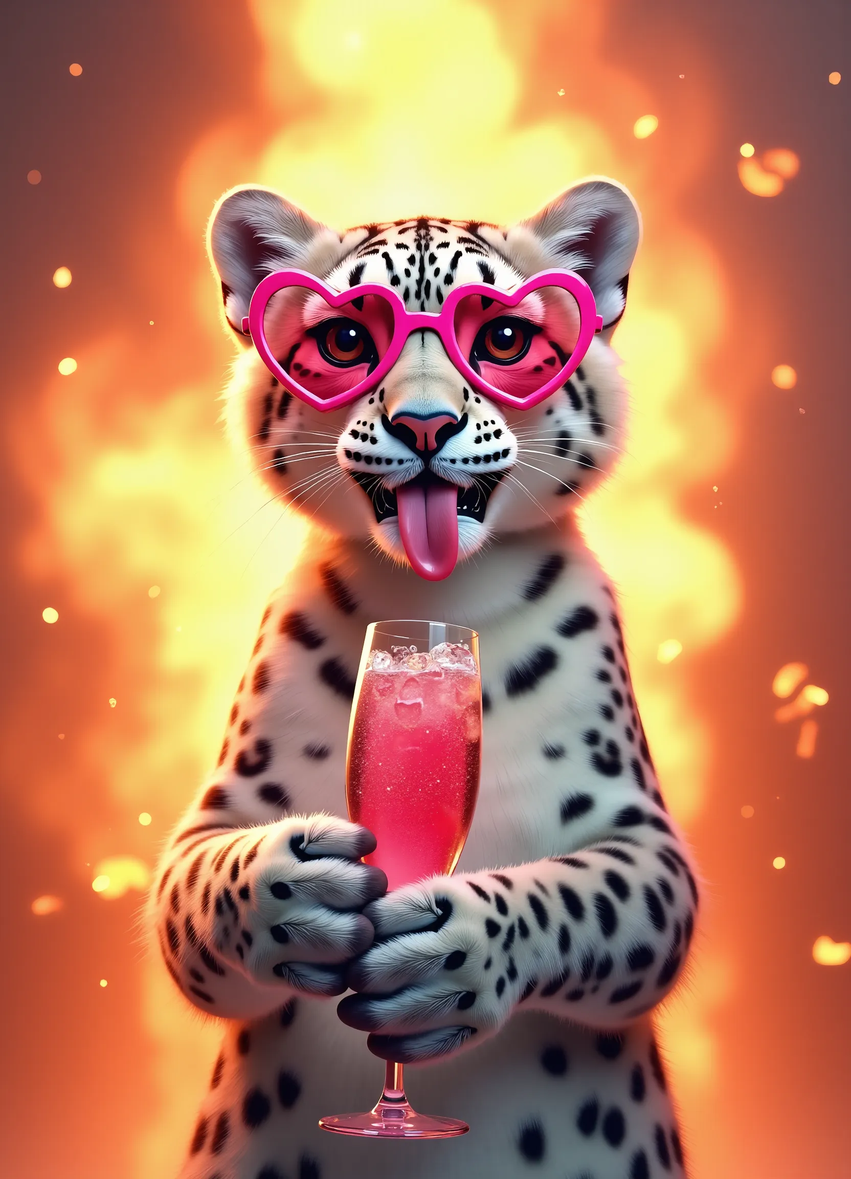 Los animales beben champán