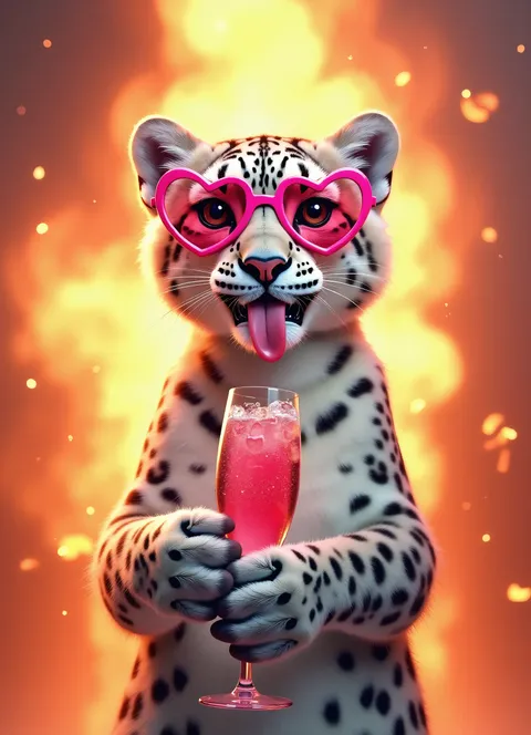 Gli animali bevono lo champagne