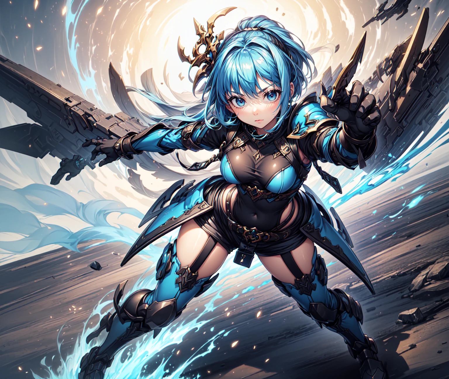 Original Character, Fantasy Concept Art, blue hair, sexy