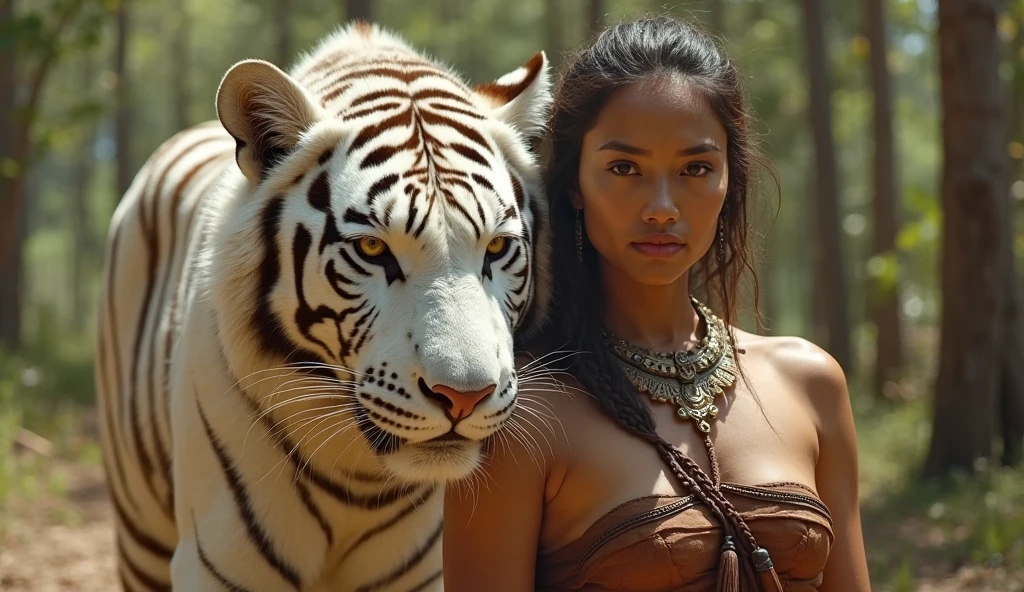 A person is surrounded by animals from all sides in the jungle