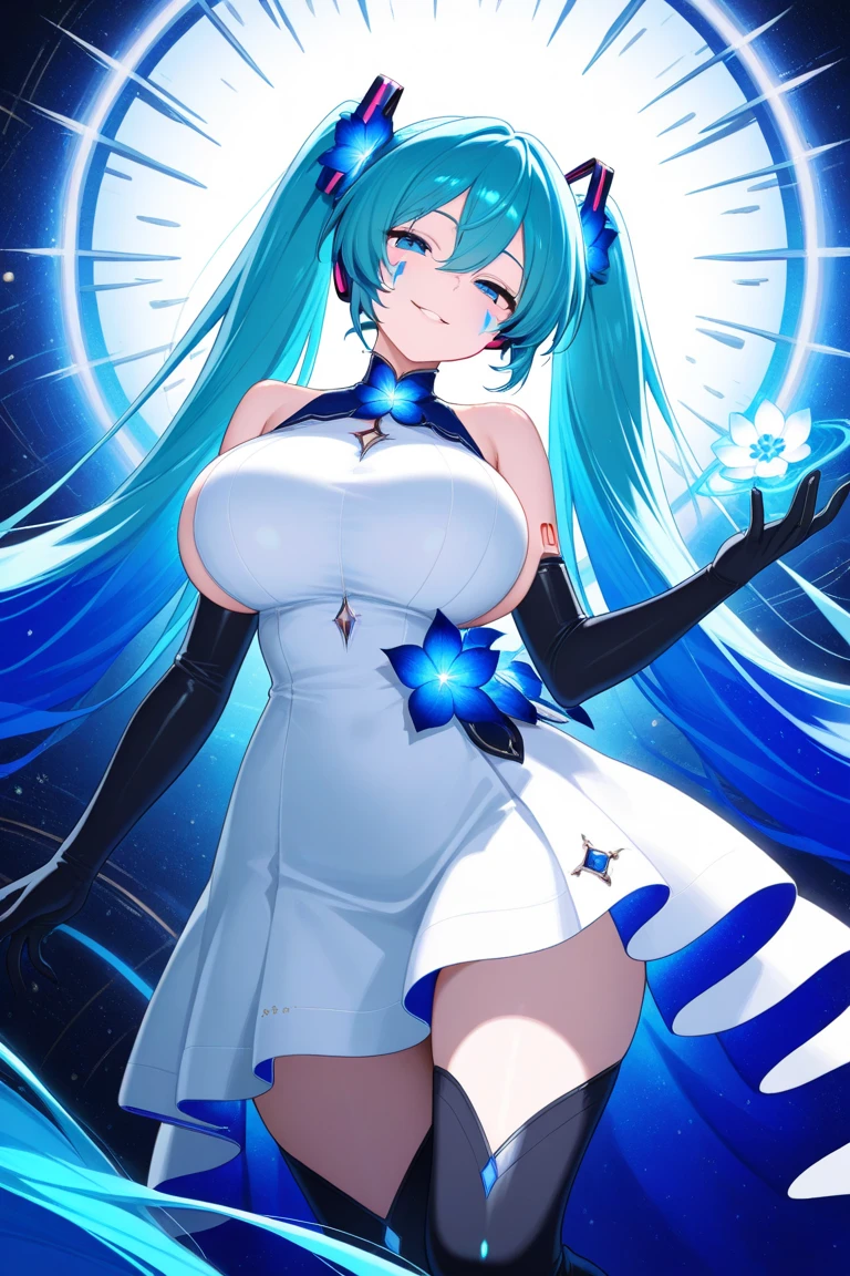 (((anime-style cute face)))、(((20-year-old woman))),(((Light blue twintails))),Highest quality, ((Sharp details)), (8k, RAW Photos, Highest quality, masterpiece), (looking at the camera),((((Cute Smile))))、Very big eyes、anatomically correct body、Big thighs、The face is bright、Professional Lighting、Cute little breasts、Cleavage、Nipples、Beautiful areola、、Lots of sweat、Soaking wet、(Cheerful pose)、(The leotard is pink and black)、(Fluttering super mini skirt:0.8)、(Fitted clothing)、wrinkles of the female genitalia、((Black glossy tights))、Full body view、Athletics Stadium、