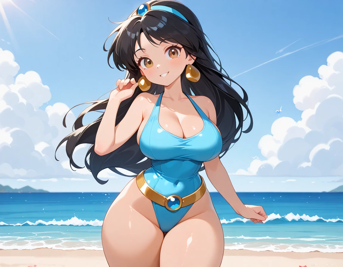 ((top-quality、8K,masterpiece:1.3))、foco nítido:1.2、(Beautiful woman with perfect body shape:1.4),A slight smil,silber hair、 (abdominals:1.2),((huge-breasted:1.4))、(Sway Back Stance:1.3),Kanzashi、(swim wears:1.2)、(piercings:1.3)、wine bottle、Beautiful sunset beach、Highly detailed facial and skin texture、A detailed eye、二重まぶた、(Huge breasts:1.3),(Big ass),(thick thight:1.3),Open mouth and happy smile,(Brown skin tone:1.4),(skin tanned:1.4)、5Fingered hand、Perfect light、sitting on、teats、