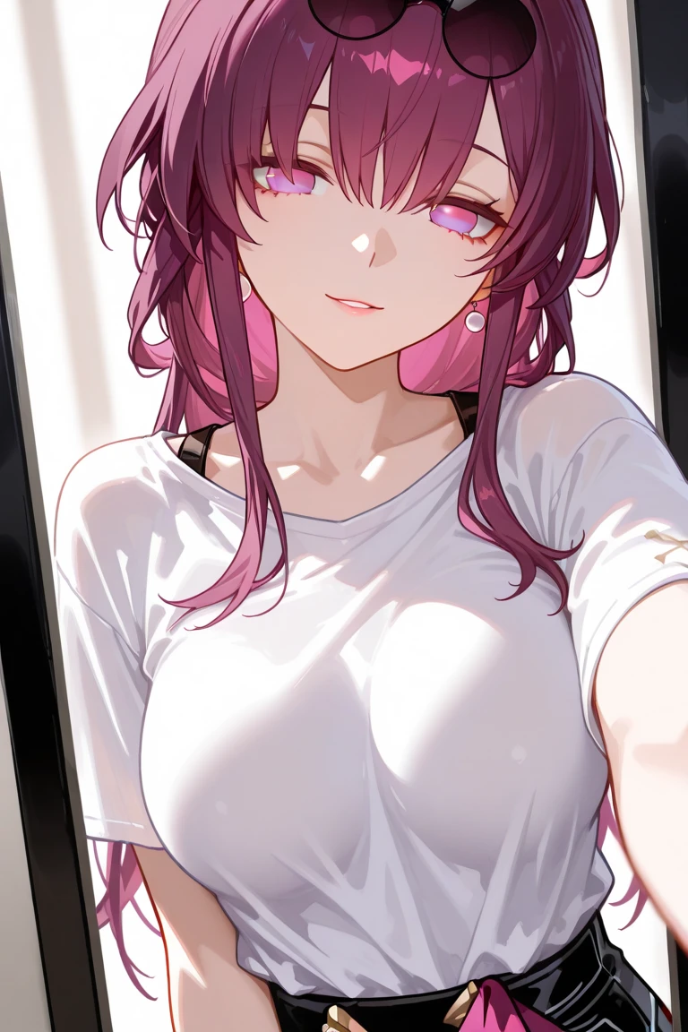 there is a drawing of a woman with pink hair and a white top, a character portrait, detailed character portrait, character portrait of me, character concept portrait of me, character portrait, haruno sakura, halfbody portrait, sakura haruno, character headshot portrait, character profile art, character portrait closeup, closeup character portrait, a portrait of the character, character - portrait