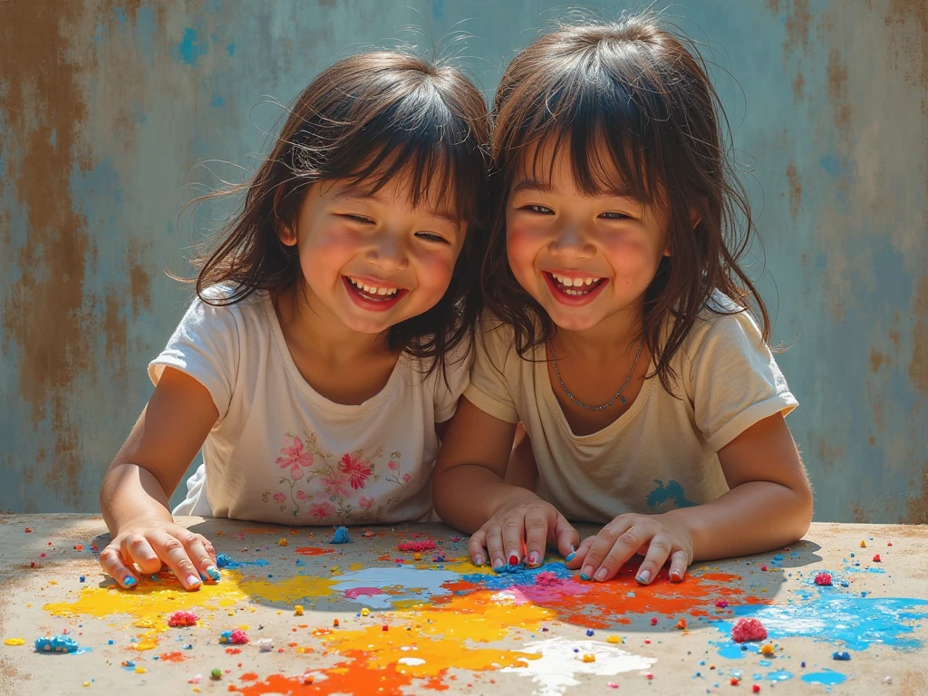 Create a colorful and vibrant thumbnail image for the educational kids' story "The Rainbow's Secret Colors." Feature a bright rainbow in the background, with each color of the rainbow shining brightly. In the foreground, include an image of a little girl named Lucy, smiling and laughing with joy. Surround her with playful elements such as butterflies, birds, and blooming flowers to represent the laughter of children, songs of birds, and blooming flowers that contribute to the colors of the rainbow. Use bold and cheerful colors to make the image eye-catching and appealing to kids. Add the title "The Rainbow's Secret Colors" in a playful and whimsical font at the top of the thumbnail.